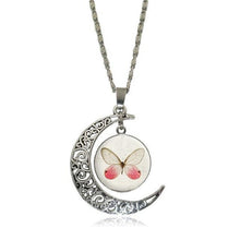 Load image into Gallery viewer, Moon Pendant White Horse Necklace

